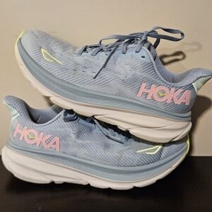 Hoka One One Clifton 9 Dusk Pink Twilight Womens Size 8D Wide 🔥